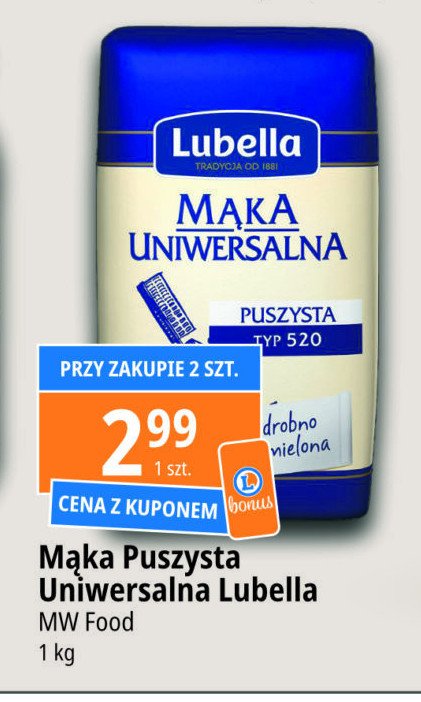 Mąka uniwersalna typ 520 LUBELLA MĄKA TRADYCYJNA promocja