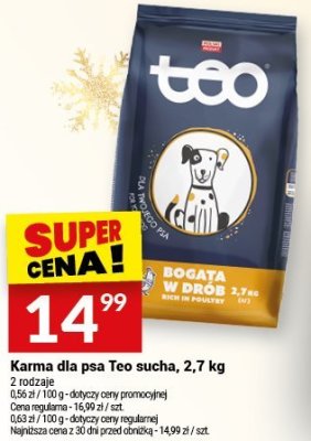 Karma dla psa Teo sucha, 2,7 kg promocja w Twój Market