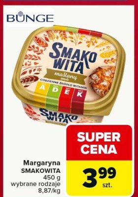 Margaryna SMAKOWITA wybrane rodzaje promocja w Carrefour Market