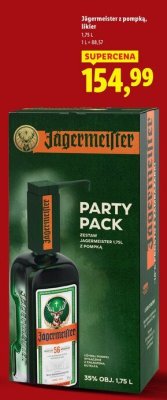 Likier Jägermeister z pompką Party Pack promocja w Lidl