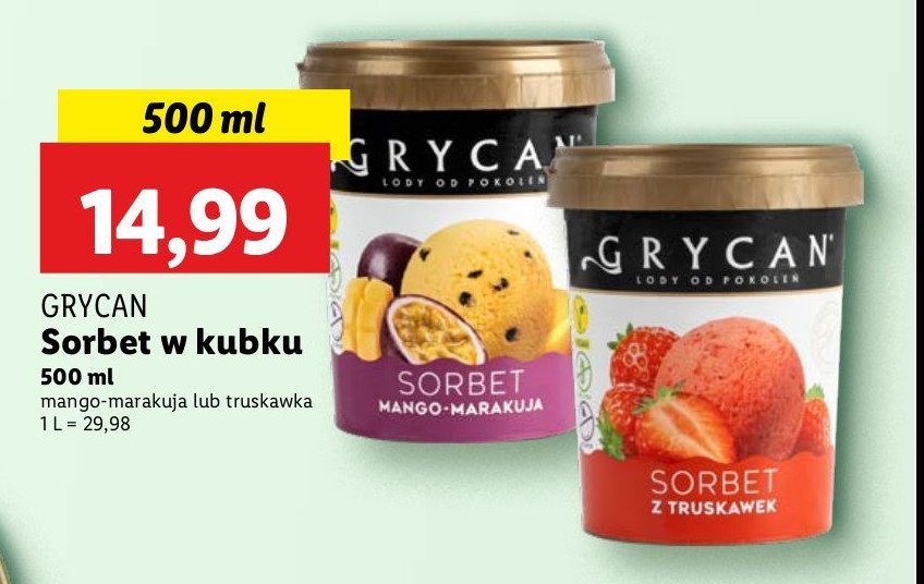Sorbet mango-marakuja Grycan promocja