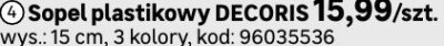 Sopel plastikowy DECORIS wys. 15 cm, 3 kolory promocja w Leroy Merlin