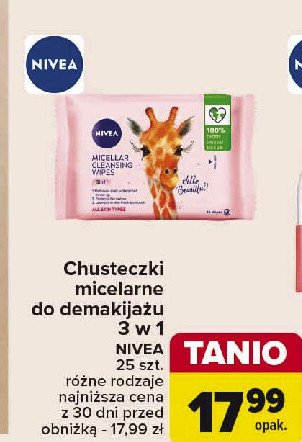 Chusteczki do demakijażu micelarne 3w1 wszystkie typy cery Nivea micellair promocja