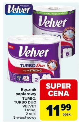 Ręcznik papierowy Velvet TURBO promocja w Carrefour Market