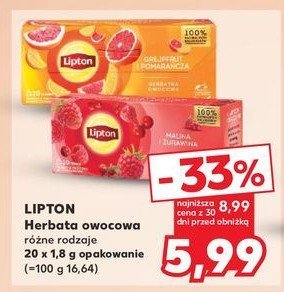 Herbata malina i żurawina Lipton promocja