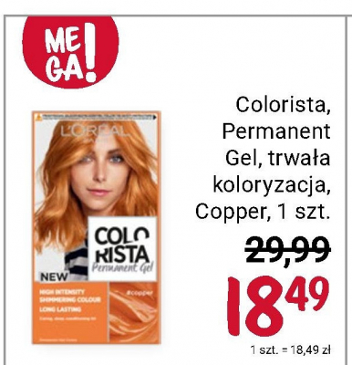 Farba do włosów #copper L'oreal colorista permanent gel promocja