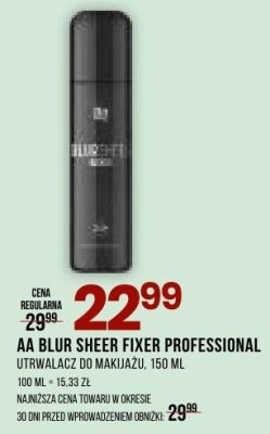 Utrwalacz AA BLUR SHEER FIXER PROFESSIONAL promocja w Drogerie Natura