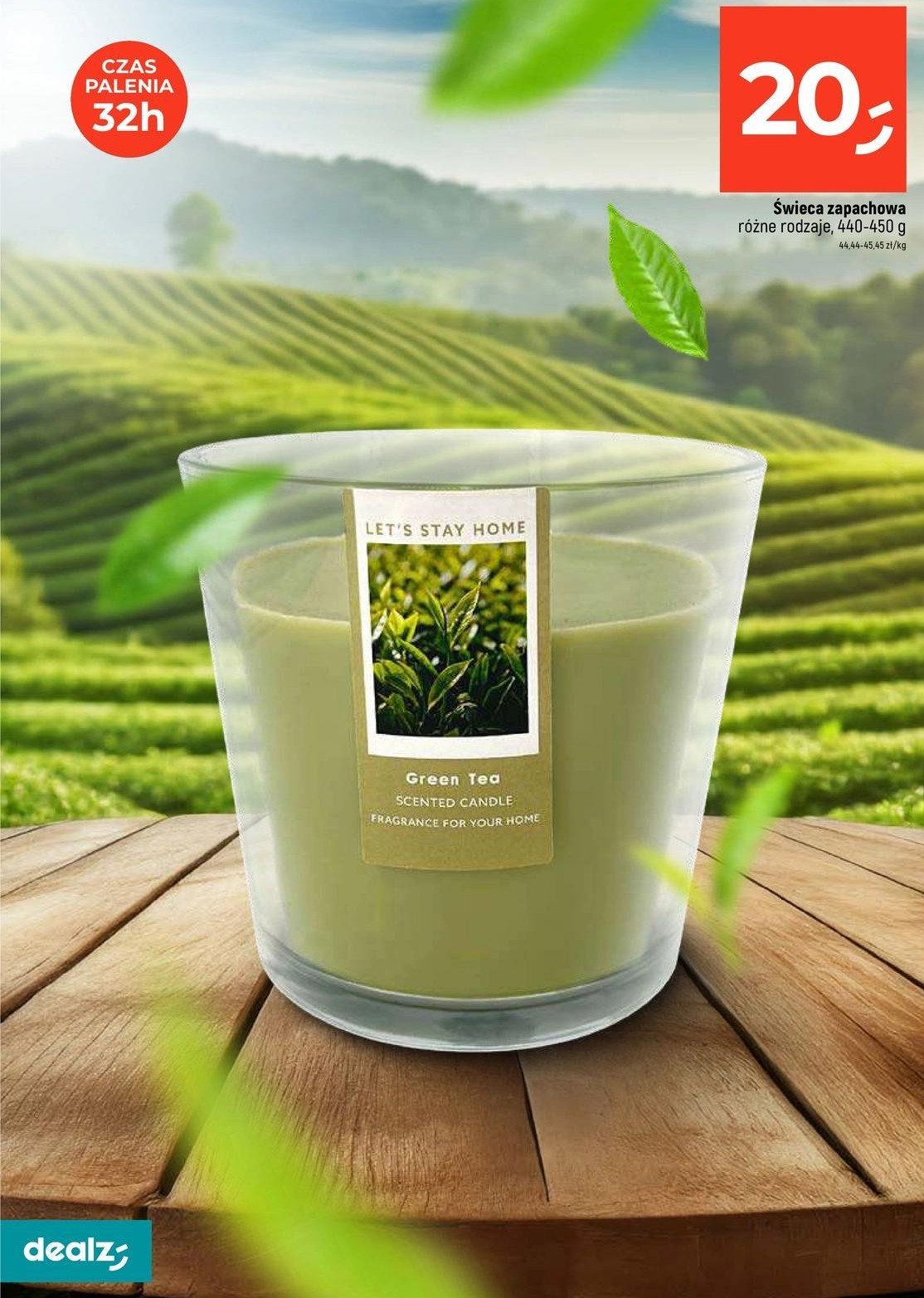 Świeca zapachowa w szkle green tea promocja