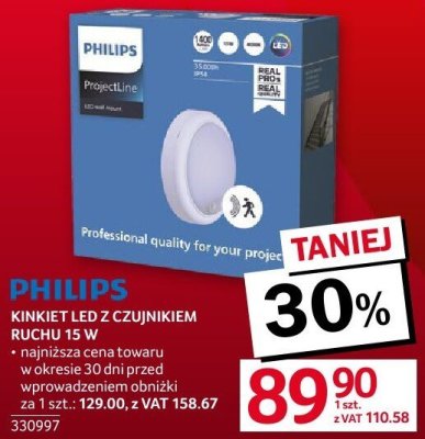 Kinkiet LED z czujnikiem ruchu 15W Philips promocja w Selgros