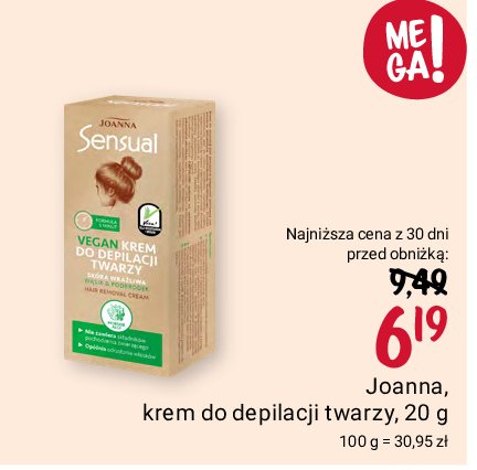 Krem do depilacji twarzy vegan morskie algi Joanna sensual promocja