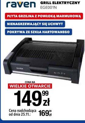 Grill elektryczny Raven EGE001N promocja w RTV EURO AGD