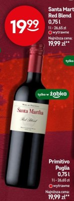Wino Santa Martha Red Blend 0,75l promocja w Żabka