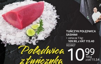 Tuńczyk polędwica sashimi cena za 1 kg promocja w Selgros