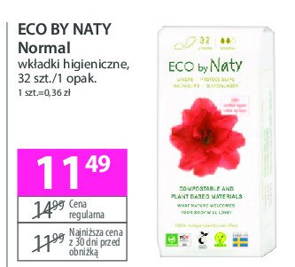 Wkładki higieniczne normal Eco by naty promocja