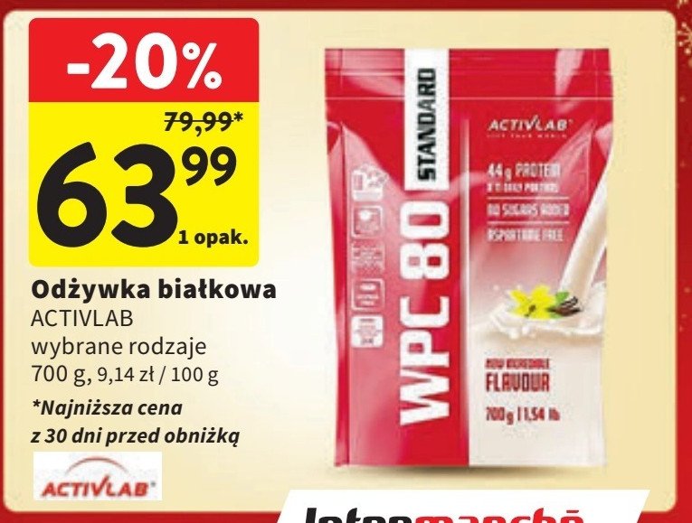 Odżywka wpc 80 standard wanilia Activlab promocja