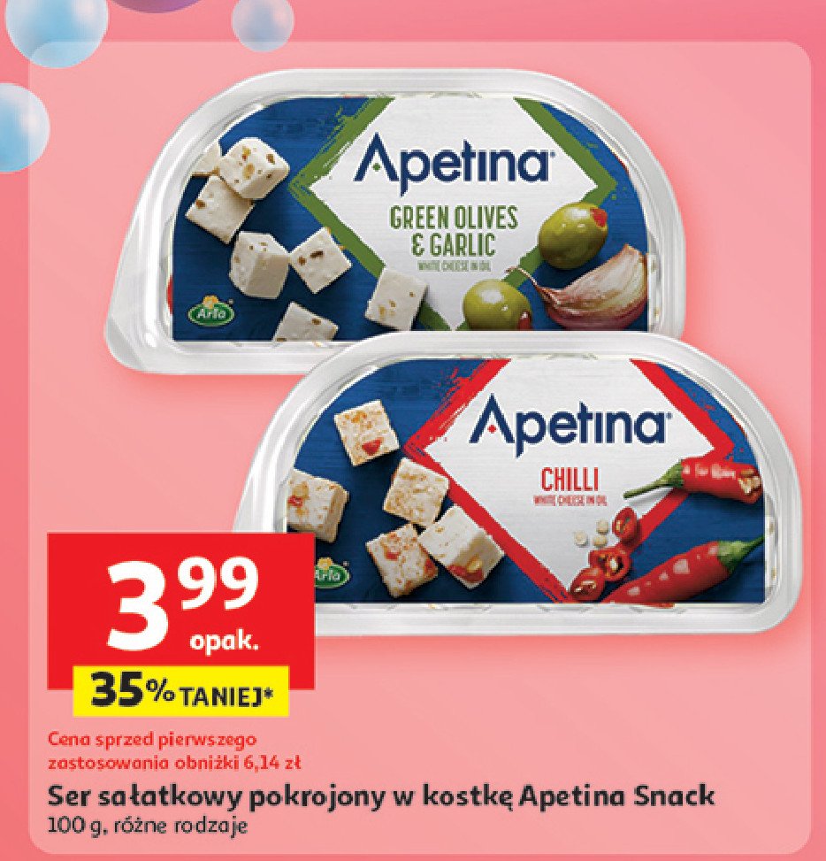 Ser feta z chilli Arla apetina snack promocja w Auchan
