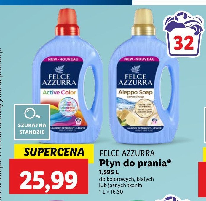 Płyn do prania aleppo soap Felce azzurra promocja w Lidl