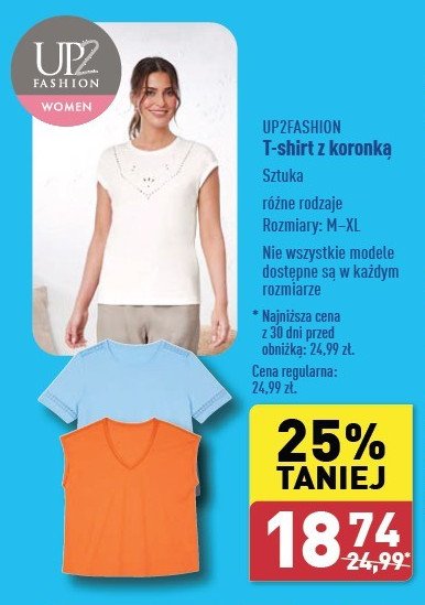 T-shirt damski z koronką m-xl Up2fashion promocja