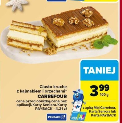 Ciasto kruche z kajmakiem i orzechami 100g promocja w Carrefour