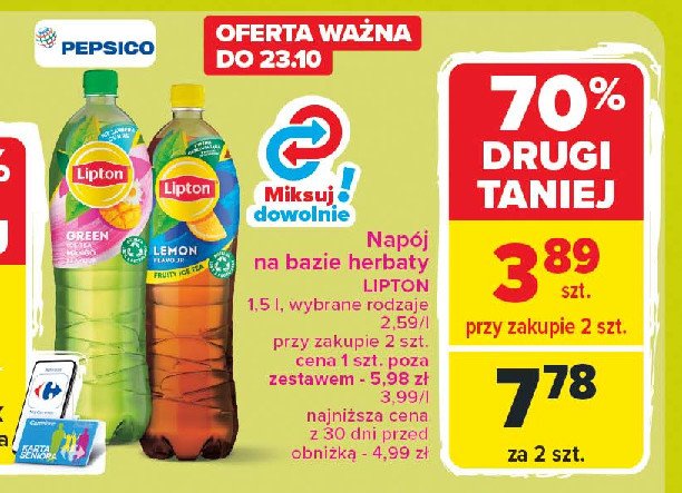 Herbata mrożona mango Lipton green ice tea Lipton ice tea promocja