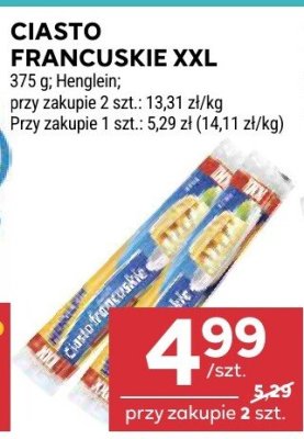 Ciasto francuskie XXL Henglen promocja w Stokrotka