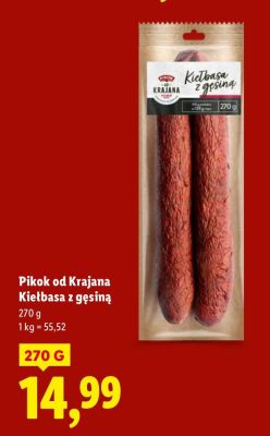 Kiełbasa Pikok od Krajana Kiełbasa z gęsiną promocja w Lidl