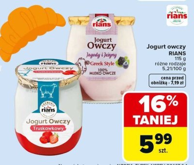 Jogurt owczy Rians różne rodzaje promocja w Carrefour Market