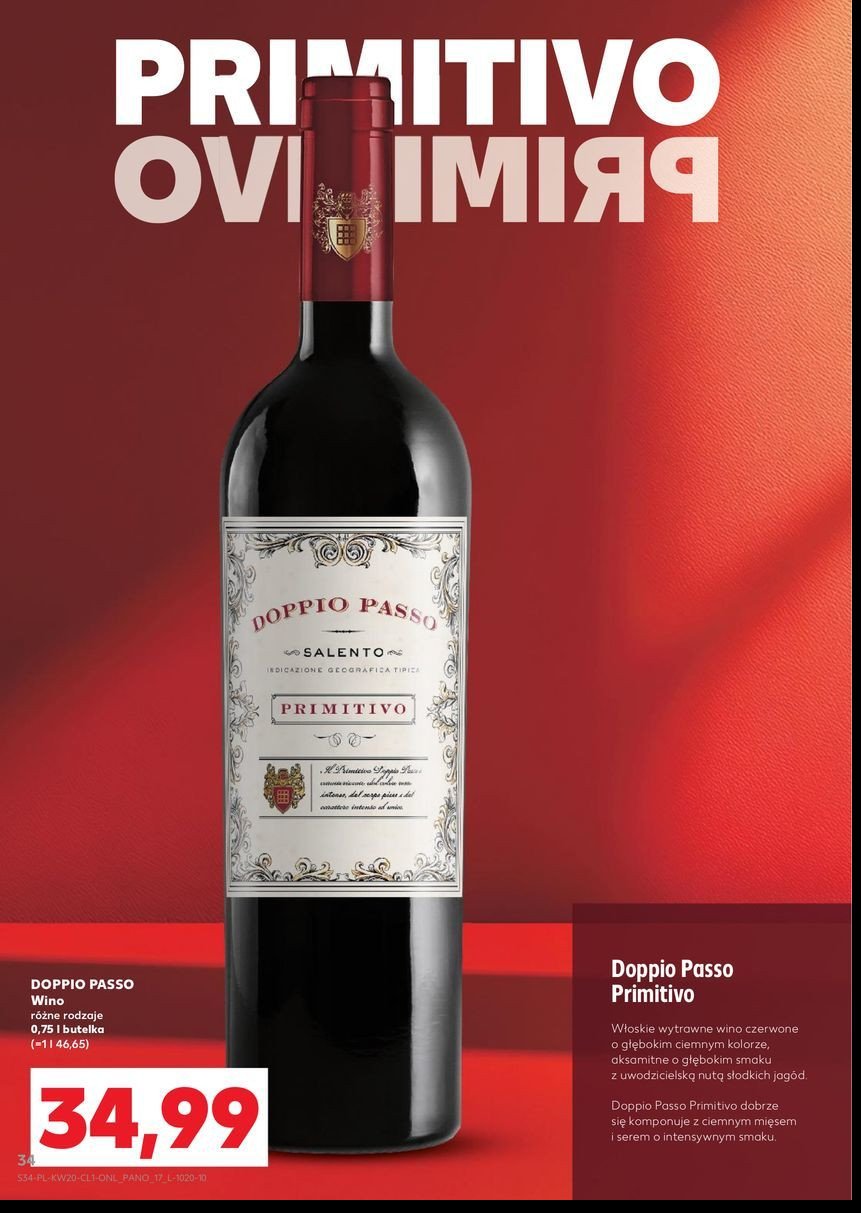 Wino DOPPIO PASSO PRIMITIVO promocja