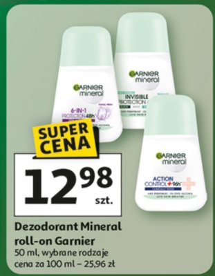 Dezodorant Mineral roll-on Garnier 50 ml, wybrane rodzaje promocja w Auchan