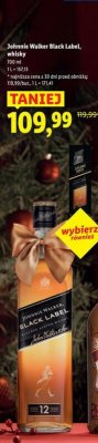 Whisky Johnnie Walker Black Label 700 ml promocja w Lidl