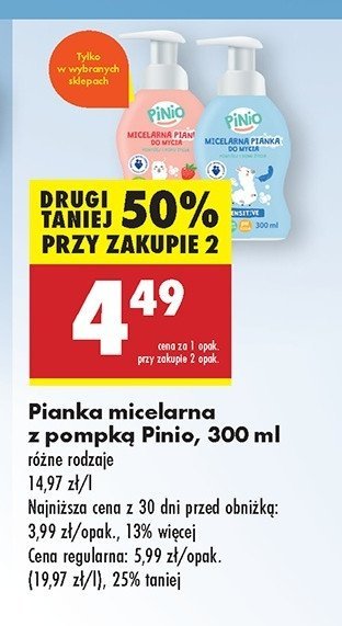 Micelarna pianka do mycia sensitive Pinio promocja