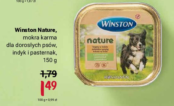 Karma dla psa indyk i pasternak Winston nature promocja