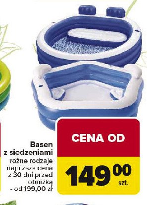 Basen dmuchany z siedzeniami 213 x 206 x 6 cm promocja w Carrefour