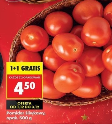 Pomidor śliwkowy opak. 500 g promocja w Biedronka