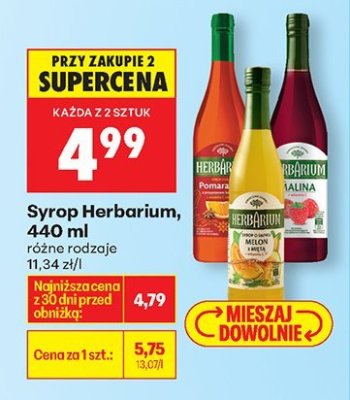 Syrop Herbarium 440 ml różne rodzaje promocja w Biedronka