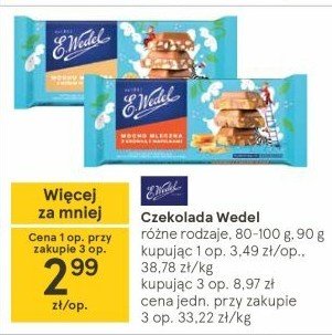 Czekolada mocno mleczna z kr贸wk膮 i wafelkami E. wedel promocja