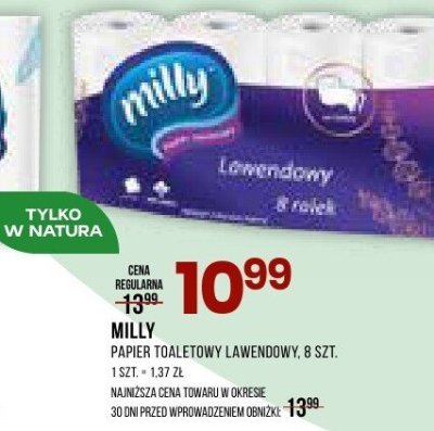 Papier toaletowy lawendowy MILLY promocja w Drogerie Natura