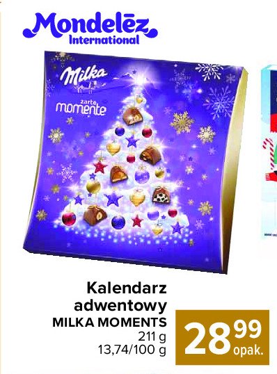 Kalendarz świąteczny moments Milka promocja