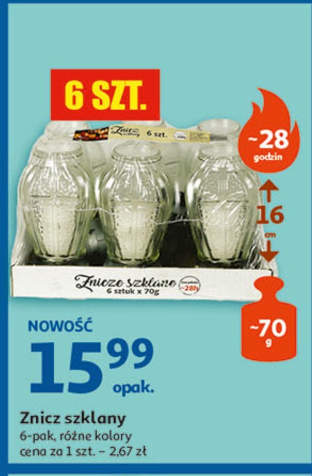 Znicz szklany 70g 28h promocja w POLOmarket