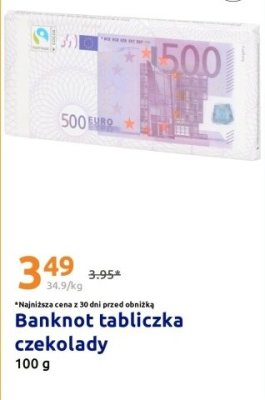 Banknot tabliczka czekolady promocja w Action