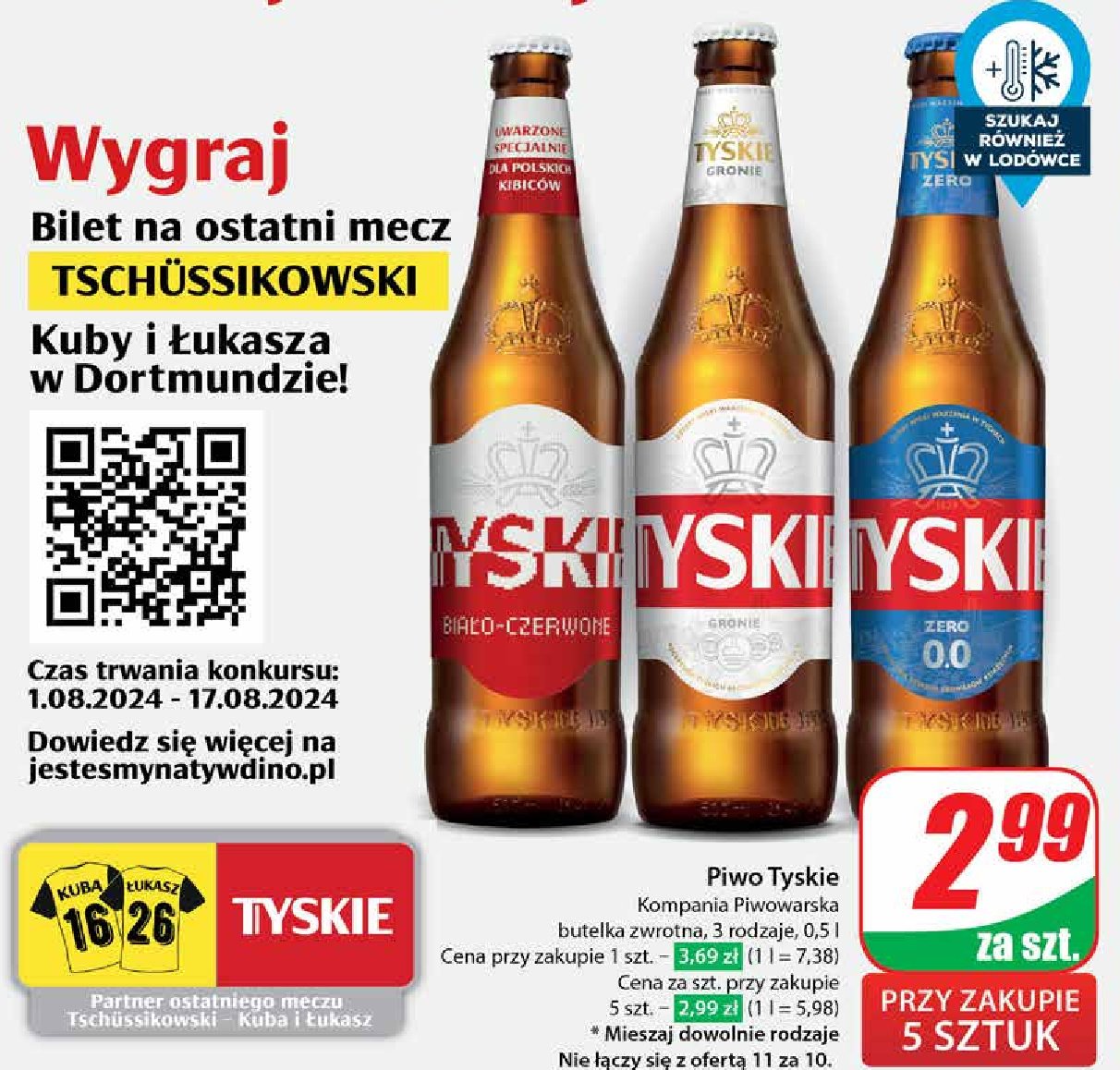 Piwo Tyskie biało-czerwone promocja