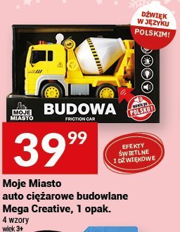 Moje Miasto auto ciężarowe budowlane Mega Creative, 1 opak. promocja w Twój Market