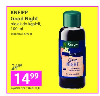 Olejek do ciała regenerujący Kneipp good night promocja