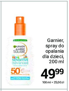 Spray do opalania kids spf50 Garnier ambre solaire promocja