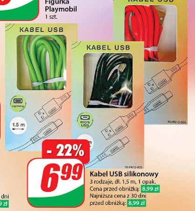 Kabel usb 1.5 m promocja