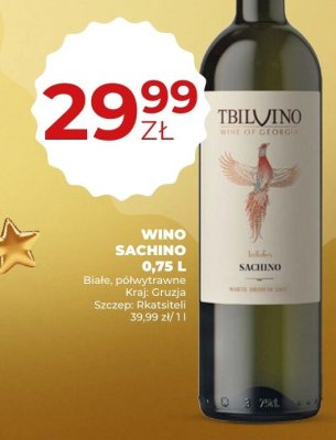 Wino Sachino Rkatsiteli białe półwytrawne 0,75 L promocja w Duży Ben