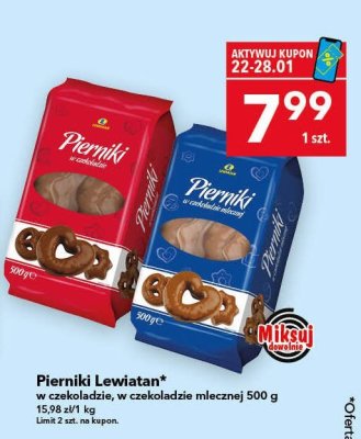 Pierniki Lewiatan w czekoladzie, w czekoladzie mlecznej 500 g promocja w LEWIATAN