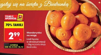 Mandarynka na wagę promocja w Biedronka