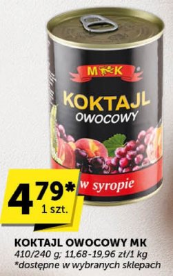 Koktajl owocowy w syropie MK promocja w Euro Sklep