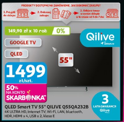 QLED Smart TV 55" QILIVE Q55QA232B promocja w Auchan